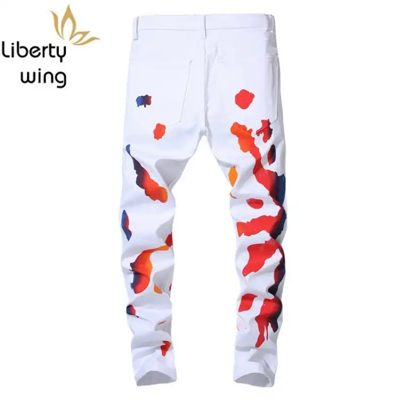 white straight leg jeans mens