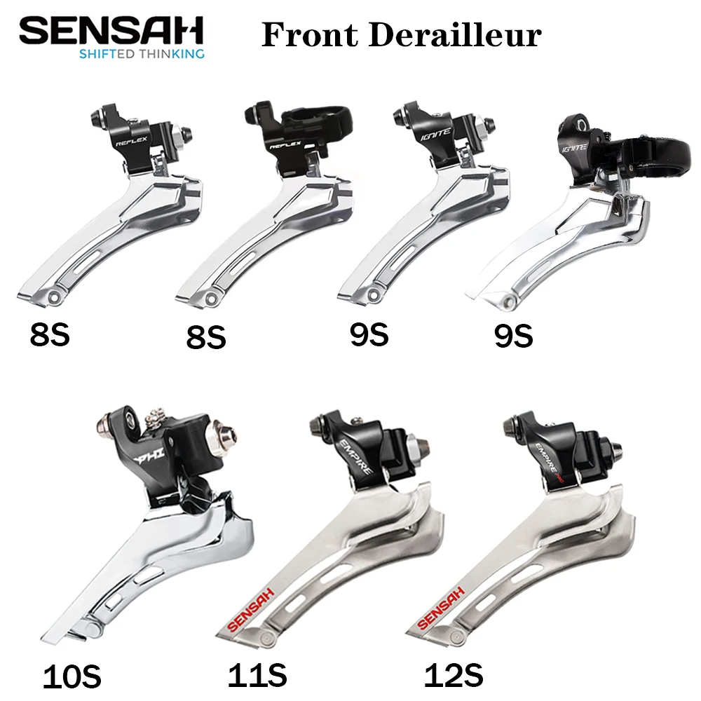 SENSAH-로드 자전거 앞 변속기 스트레이트 행잉 9 10 11 12 20 22 단, 자전거 앞 변속기 클램핑 링 시프터, 신제품