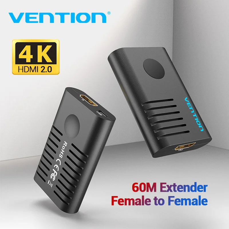 Vention HDMI Extender HDMI 2.0 Female to Female Repeater up to 10m 60m Signal Booster Active 4K@60Hz HDMI to HDMI Connector|HDMI Cables| - AliExpress