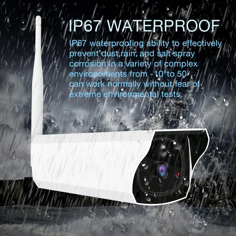 1080P Solar Wifi Camera Waterproof IP Camera Rechargeable Battery CCTV Security Surveillance with PIR Detection Night Vision