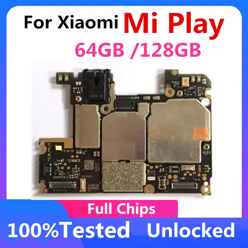 Mobile motherboard Original Unlocked for Xiaomi Play Mi Play 64GB/128GB ROM 4GB/6GB RAM Logic Board