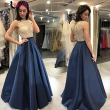 Королевское синее платье для особых случаев с кружевной аппликацией Vestido De Noche, вечернее платье с круглым вырезом, вечерние платья для выпускного вечера, вечерние платья ES2625