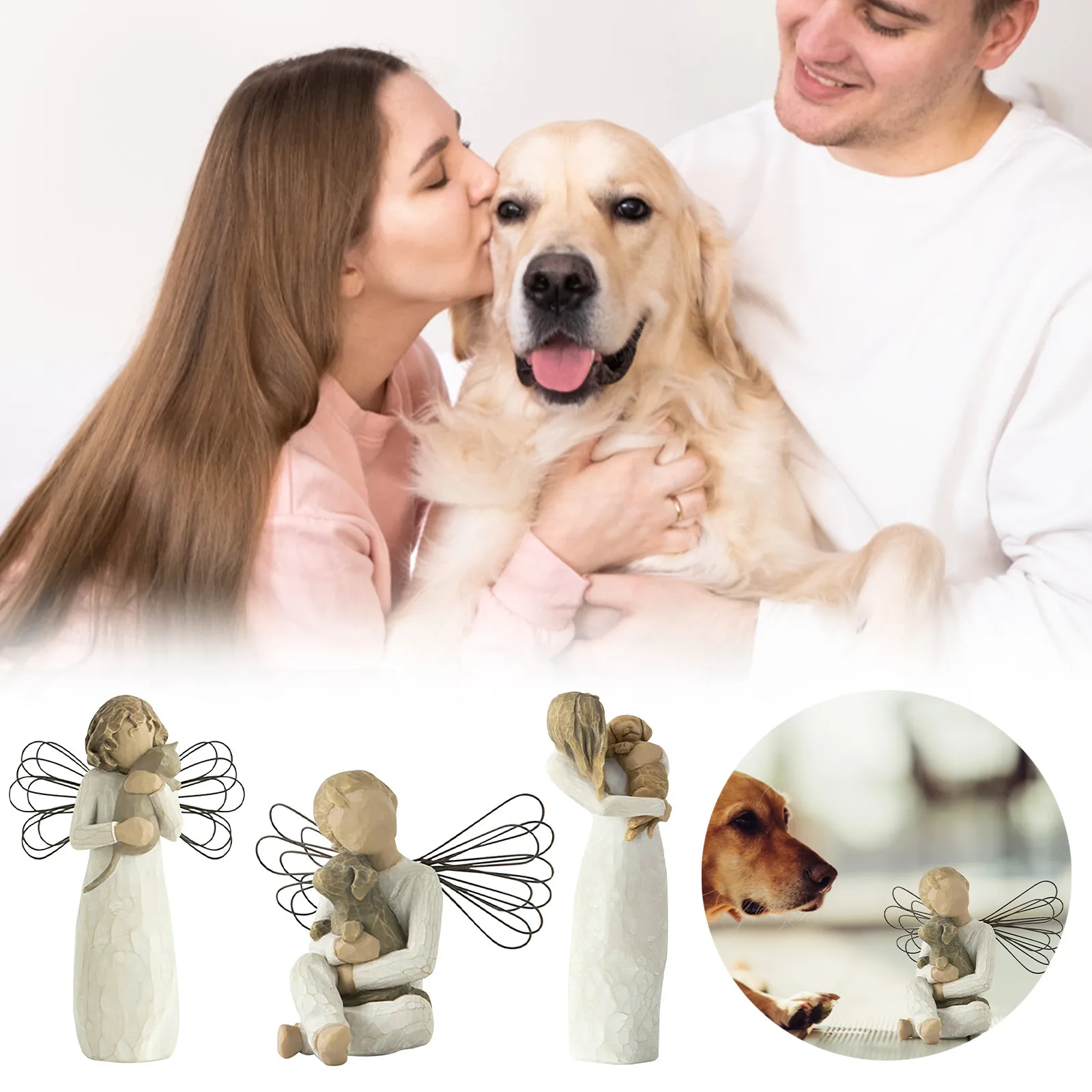 Embraces My Happiness Hand Carving Arts Sculpture Personalized Decoration Desktop Model Birthday Gif Office Home Miniatures | Дом и сад