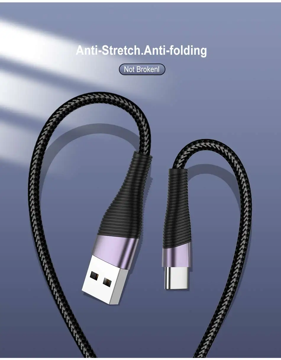 USLION 3A type-C кабель USB для быстрой зарядки samsung S10 S9 S8 A50 Xiaomi Redmi k20 Pro USB-C передачи данных кабель для мобильного телефона type-C