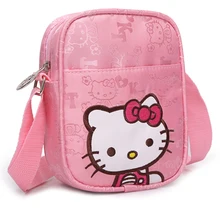 Hello kitty розовая Милая Повседневная сумка на плечо для девочек, модные водонепроницаемые детские сумки, сумка с клапаном и монетами