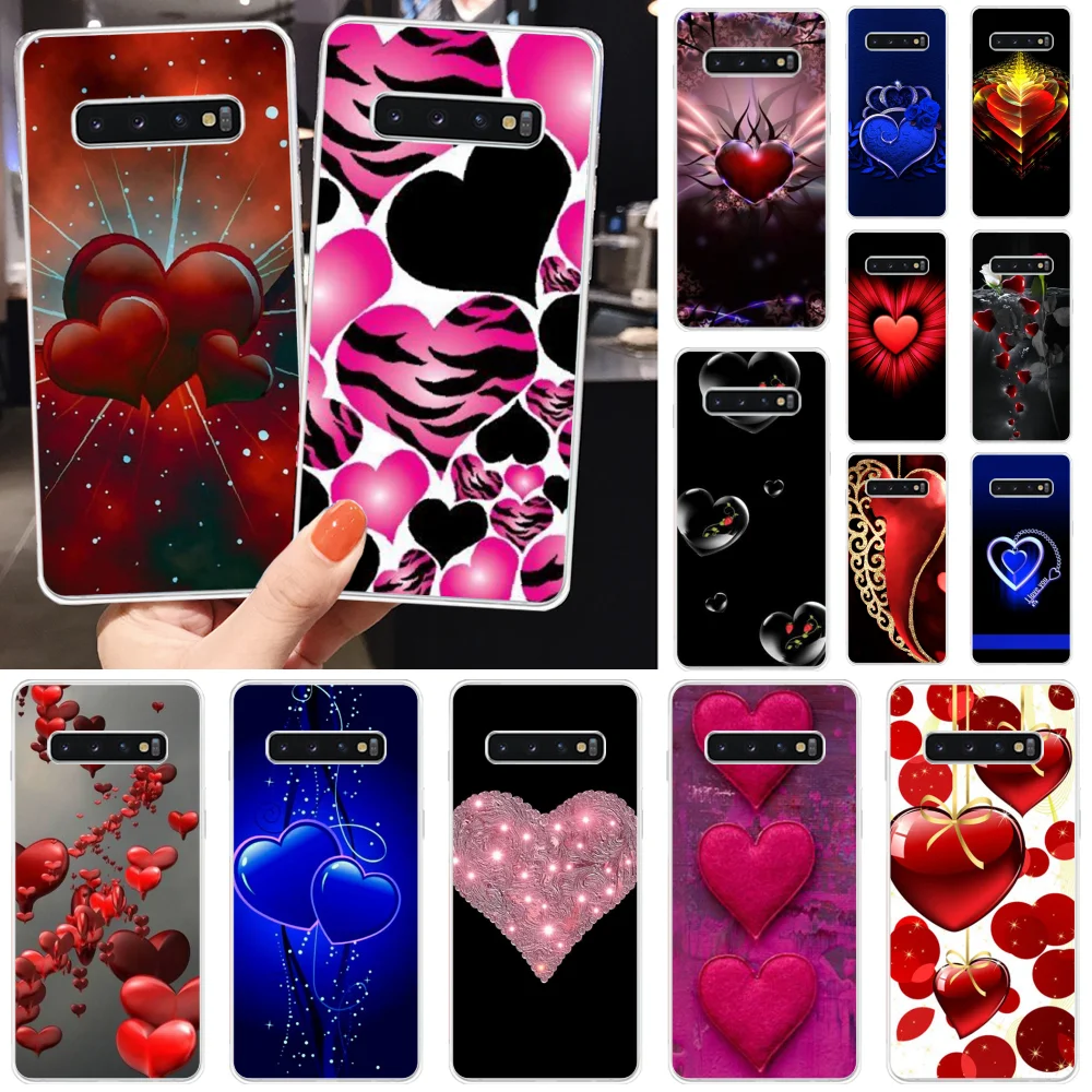 Viviana 3D Love Heart TPU Мягкий резиновый чехол для телефона Samsung S10 Plus S9 S8 S8plus S7 S6 Чехлы
