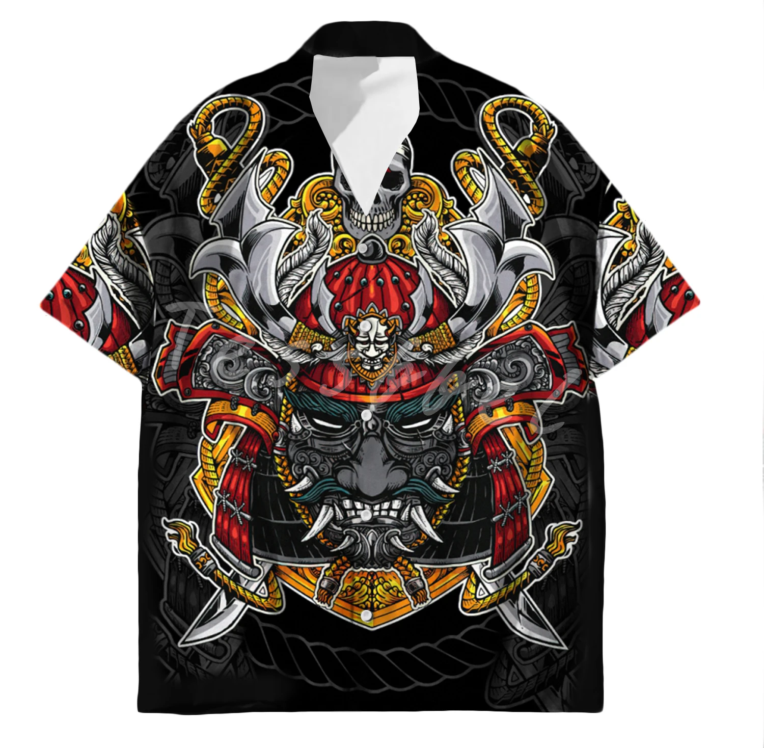 Tessffel Samurai Japan Tattoo 3D Print Men’s Hawaiian Shirts Beach Shirt Fashion Summer Harajuku Casual Oversize Streetwear S27