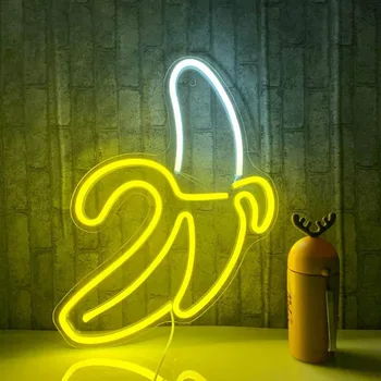 

Banana Shaped Neon Signs LED Neon Lights Art Wall Decorative USB Lights For Room Wall Kids Bedroom Birthday Gift Party Bar Decor