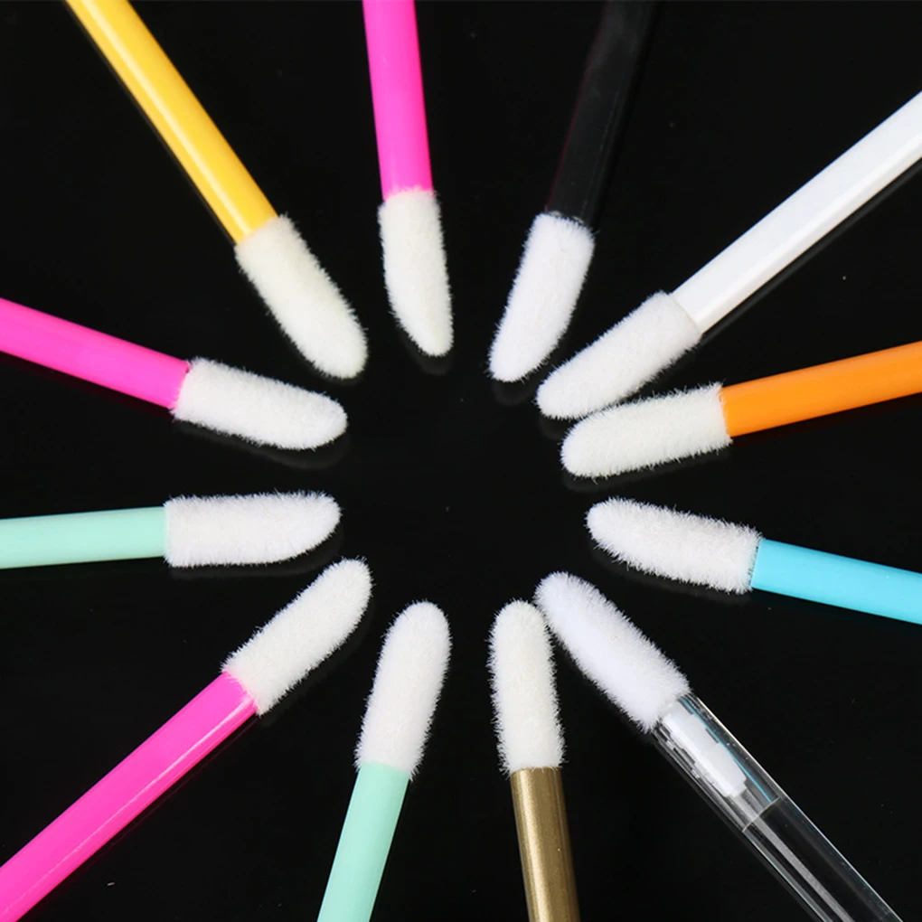 

50PCS/Set Disposable Lip Brush Cosmetic Makeup Lip Glossy Wands Pen Cleaner Applicator Eyeshadow Brushes Tools