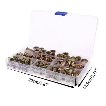 

1 Box M4 M5 M6 M8 M10 M12 Flat Head Rivet Nuts Set Insert Riveting Multi Size