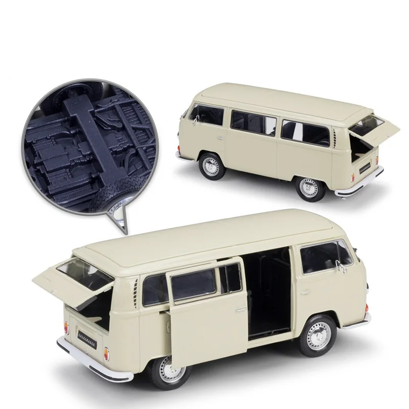 Велли 1:24 литье под давлением VW T2 1972 T1 1963 автобус красный крем синий высокая