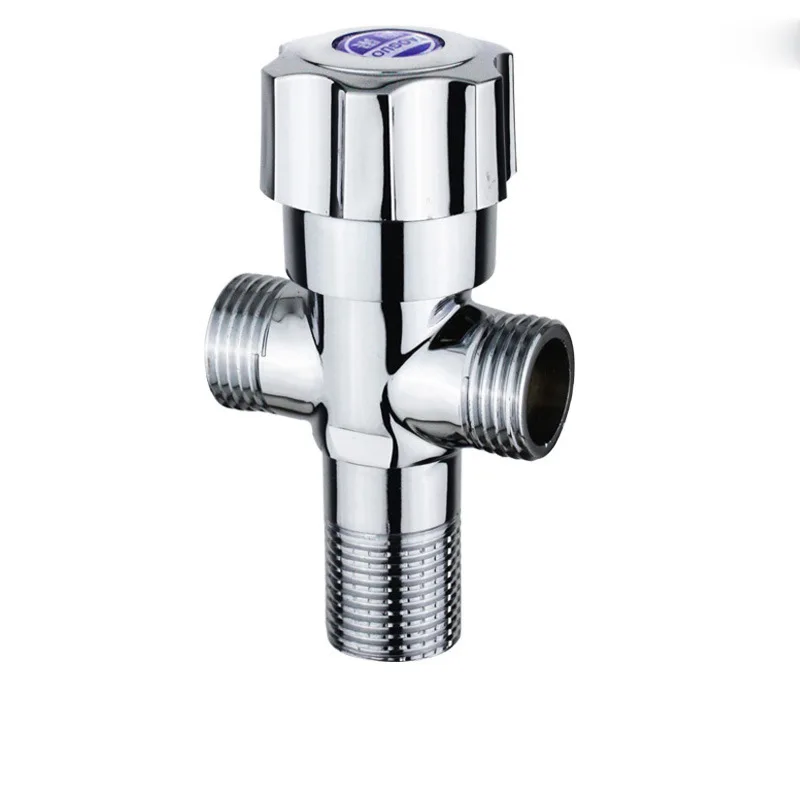 4 точки Т-разъем угловой клапан один в два латунные толстые горячей и холодной воды Универсальный камера горшок клапан двойной воды экстрактор