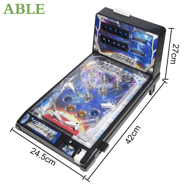 Diodo emissor de luz música contagem pinball máquina preto/azul 2 cores  criativo catapulta pinball jogo multifuncional pinball brinquedo bartop -  AliExpress