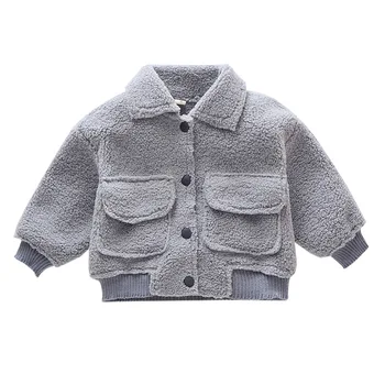 

BOY'S Winter Coat New Style Korean-style Small CHILDREN'S Lambs Wool Plus Velvet Jacket BOY'S Western Style Warm Top