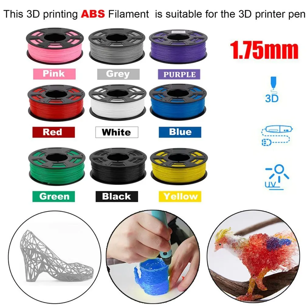 ABS нити 3d принтер материалы для печати рулон подходит для 3D печати ручка 3d принтер один рулон 1 кг 1,75 мм