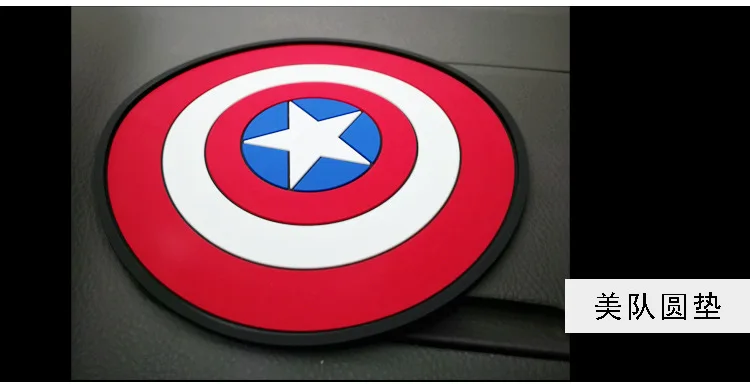 Противоскользящий коврик приборной панели автомобиля липкий коврик силиконовый автомобильный коврик Украшение гаджет voiture коврик для телефона - Название цвета: Captain America