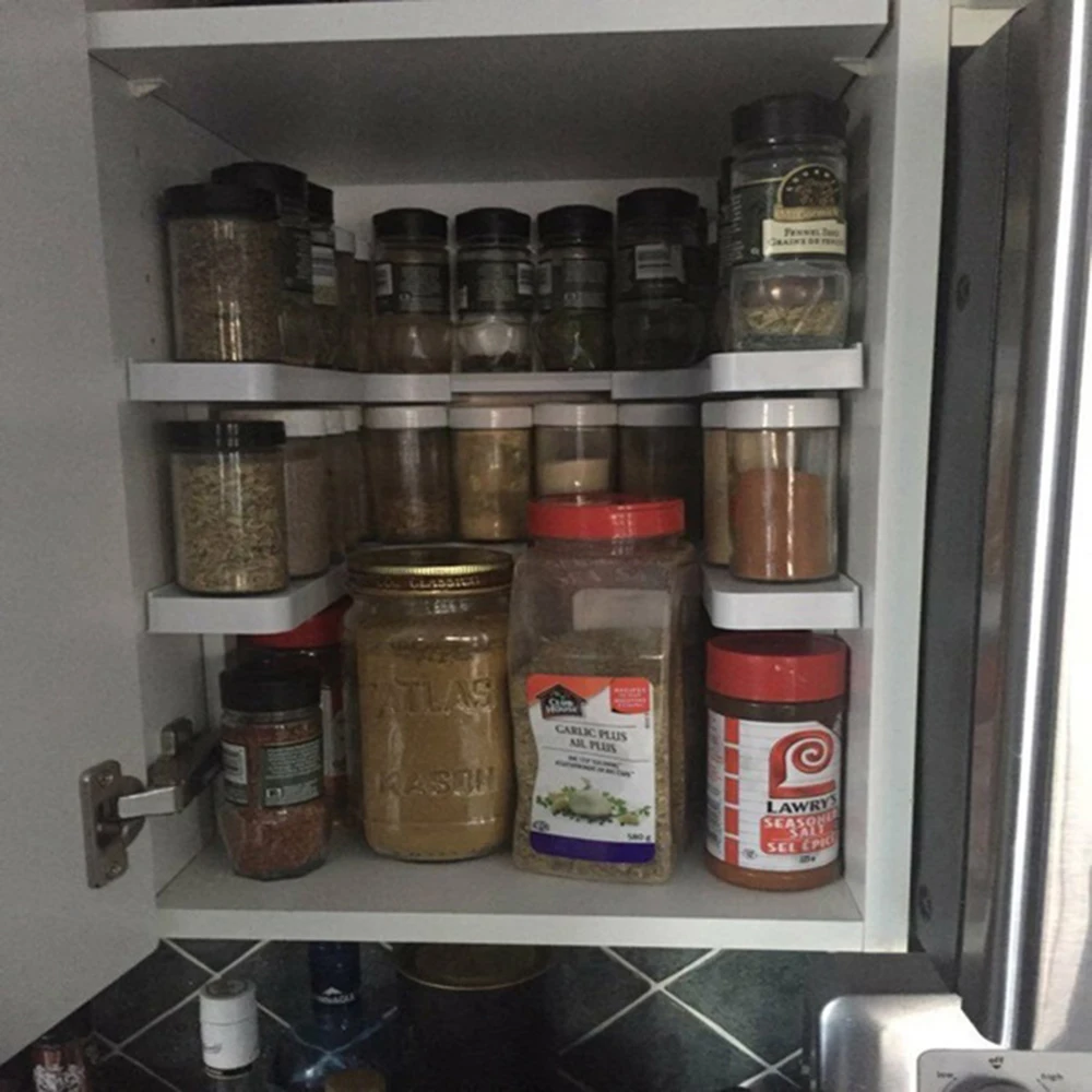 2 слоя Регулируемая полка Кухня специй органайзер хранилище сумочка Полка
