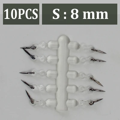 10PCS-S 10 шт., аксессуары для ловли карпа, приманка, Шпилька с резиновым разъемом, рыболовные шпильки для бойлов, для Ронни Рига, кормушка для карпа, снасти, инструмент - Цвет: 10PCS-S