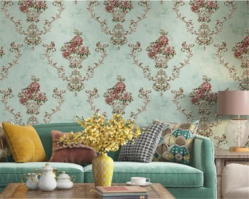 

Beibehang High quality embossed atmospheric non-woven 3d wallpaper European retro living room bedroom background 3d wallpaper
