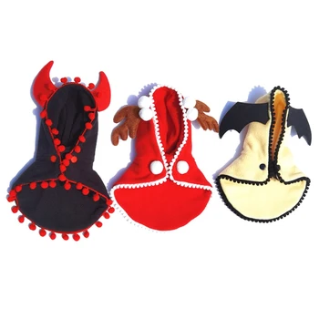 

Pet Dog Puppy Halloween Shirt Christmas Clothes Festival Cosplay Costumes Warm Plush Jacket Coat Apparel for Chihuahua