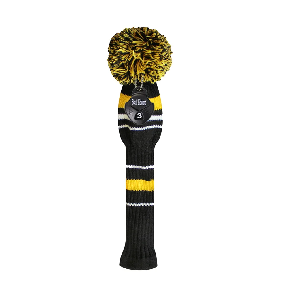 Fairway Головной убор Hornets color Knit Golf Pom, 3 шт./компл. для водителя(460cc), Фарватер, гибрид - Цвет: Fairway
