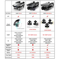SG907 MAX GPS Drone with 3-Axis Gimbal Camera 4K HD 5G Wifi FPV Optical Flow Brushless Professional Quadcopter Dron VS L900 Pro 2
