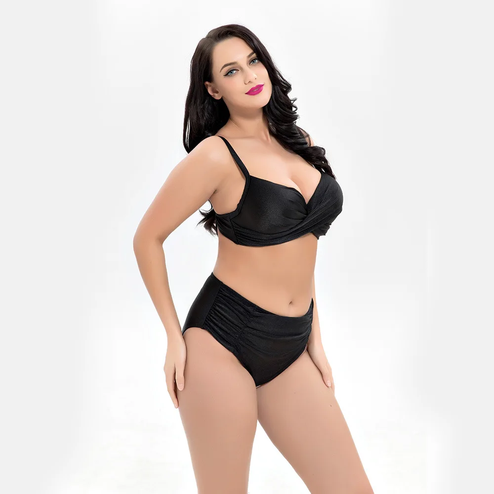 

2019 New Style Europe And America Bathing Suit-Pattern Large Size Bikini Two-piece Swimsuits Tour Bathing Suit Swimwear