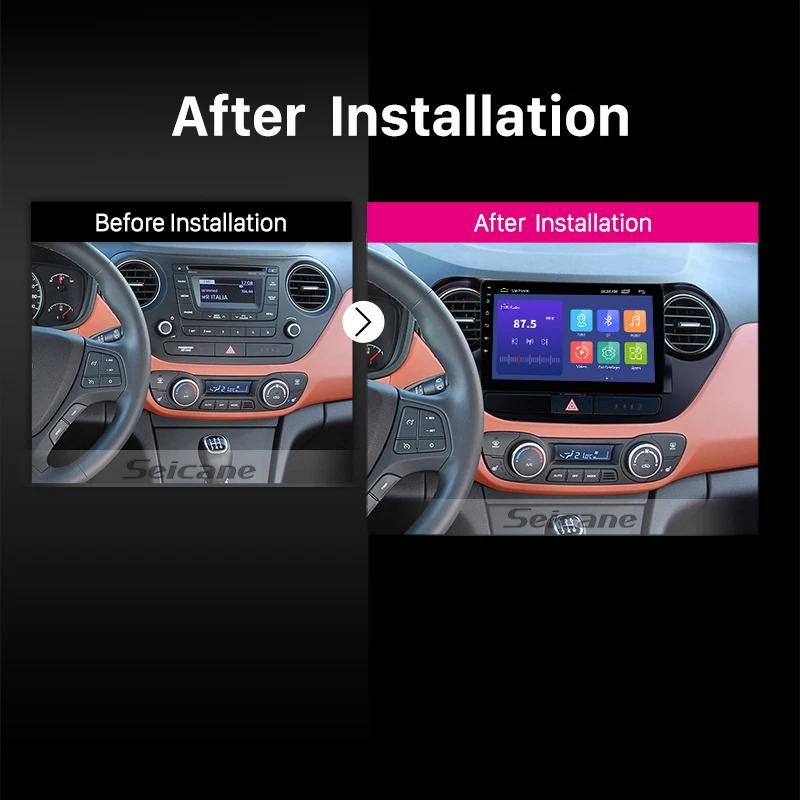Seicane Android 10 0 2Din GPS автомобильное радио для 2013 2014 2015 2016 HYUNDAI I10 левый руль 9 дюймов