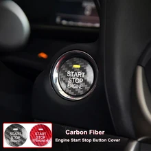 Garniture intérieure en Fiber de carbone, accessoire de voiture pour Mazda Axela Atenza CX 3 CX 4 CX 5 CX 8 MX 5, bouton de démarrage et d'arrêt autocollant
