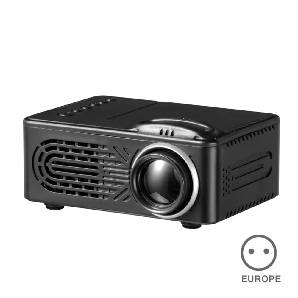 Black EU HD 1080P светодиодный мини-проектор портативный 3D домашний кинотеатр AV USB встроенный динамик Новое поступление - Цвет: Black EU