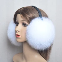 Nowe luksusowe kobiety zimowe ciepłe prawdziwe futro z lisa nauszniki moda pani 100% naturalne futro z lisa nauszniki termiczna dziewczyna prawdziwe futro z lisa nauszniki 5