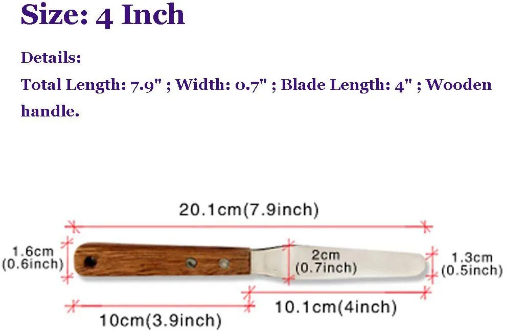 Шелкография промышленный шпатель для чернил лезвие из нержавеющей стали скребок и деревянная ручка трафаретная печать чернильный нож Запчасти для инструментов - Цвет: 4 inches