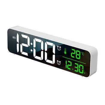 

LED Large Digital Display Alarm Clocks For Bedrooms With Snooze Digital Clock For Heavy Sleepers Dual Clock With USB Charger