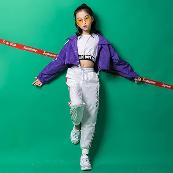 

2020 new Girl Sir Dance Clothing Children Woman Jazz Umbilicus Tide Girl Hip Hop Show Clothing