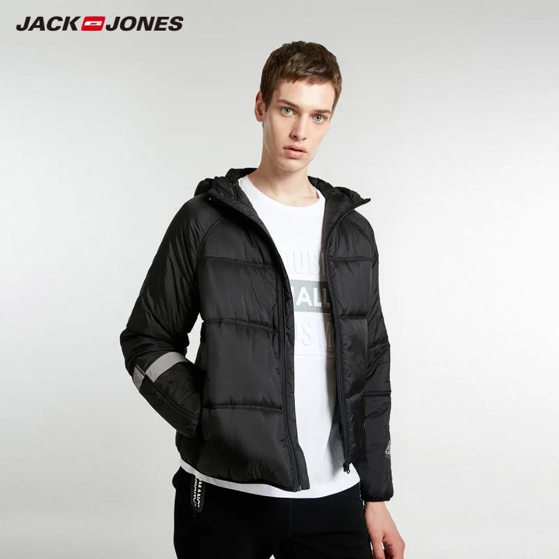 

JackJones men's Winter hooded Reflective fabric casual padded Jacket Menswear 218309535
