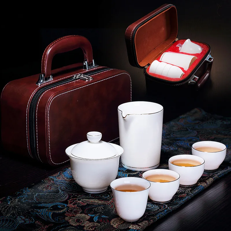 Китайский чайный набор керамический Suet jade горшок чайная чашка Gaiwan фарфоровый