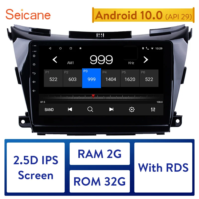 Автомобильный мультимедийный плеер Seicane HD экран 10 1 дюйма 2DIN Android 0 GPS навигация 2 Гб