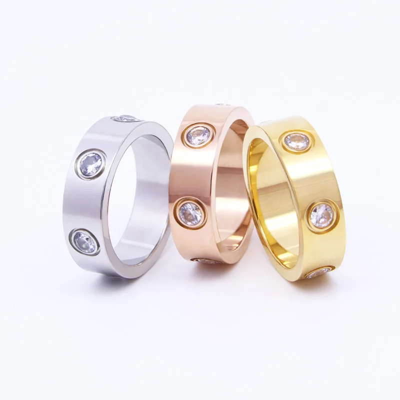 Crystal Ring For Women Titanium Steel