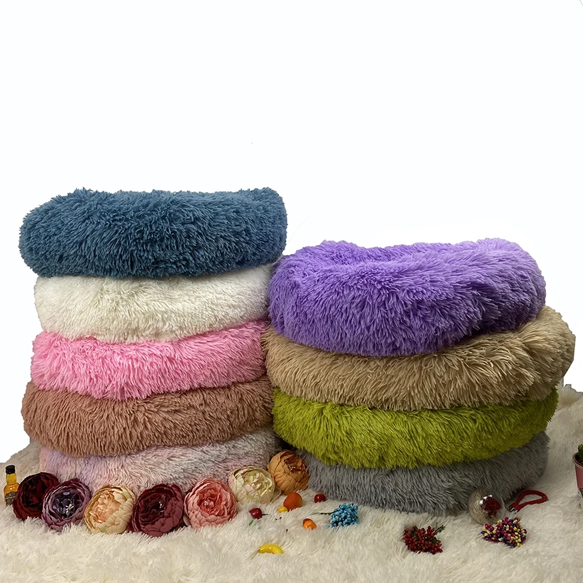 

Soft Warm Round Pet Cat Bed Comfortable Pet Nest Dog Cat Washable Kennel Easy To Clean Dog Bed Warm House For Pet