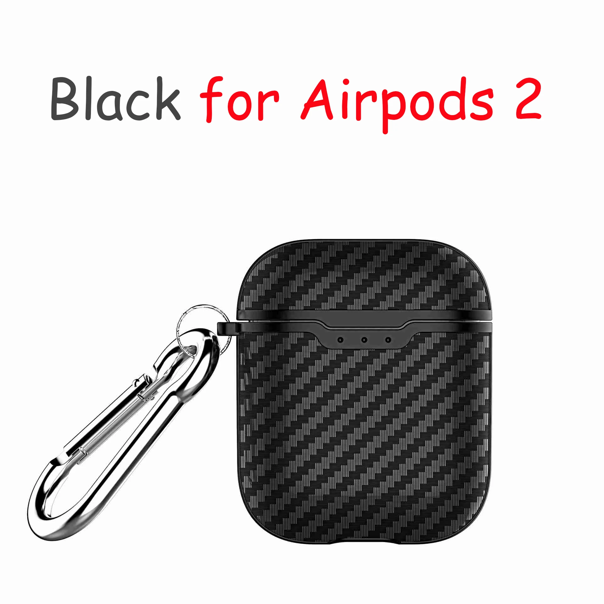 Чехол s для AirPods 2 Coque Bluetooth беспроводные наушники мужские из углеродного волокна сумка чехол для AirPods Pro Чехол для гарнитуры зарядный чехол - Цвет: Black ForAirpods2