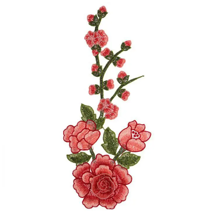 

1 PCs New Floral Embroidery Rose Flower Sew On Patch Dress Hat Bag Jeans Applique Crafts Clothing Accessories DIY Scrapbooking