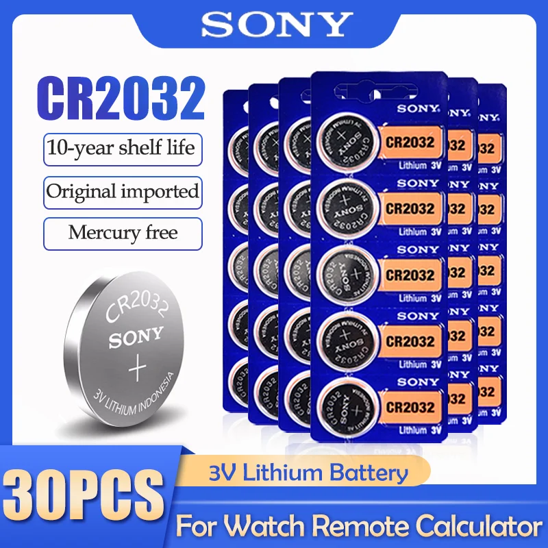 30 шт. SONY CR2032 CR 2032 DL2032 ECR2032 BR2032 3 В литиевая батарея для часов игрушечный калькулятор