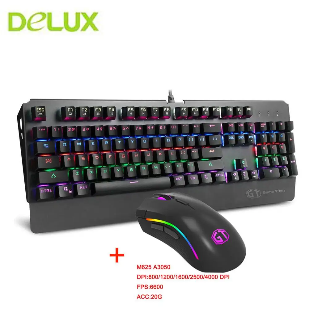 KN06 -m625 A3050 Delux мультимедийная usb клавиатура игровая мышь Эргономичный дизайн Проводная клавиатура Подсветка мультимедийная клавиша игровая для настольного компьютера - Цвет: KN06 -m625 A3050