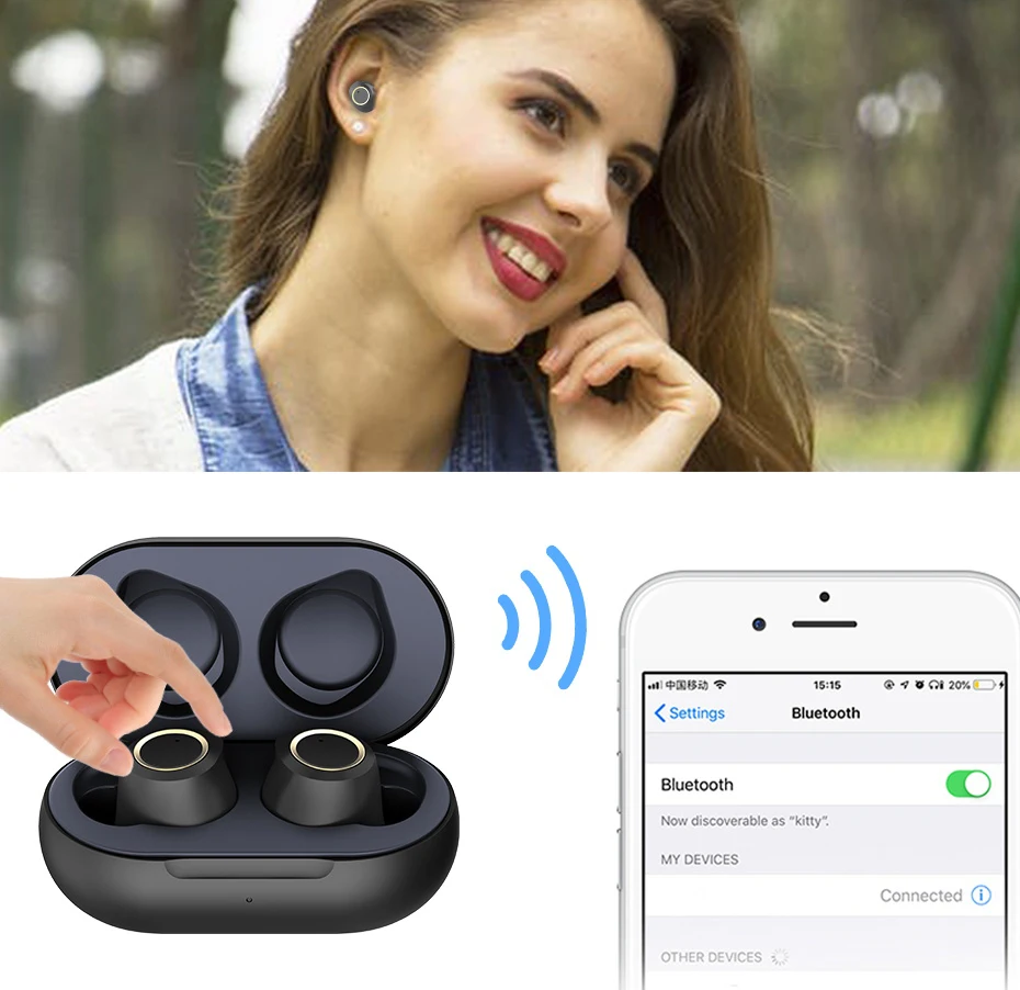 Bluetooth 5,0 наушники с поддержкой SBC AAC беспроводные наушники 6 часов прослушивания музыки с HD глубокими басами мини-вкладыши для смартфонов