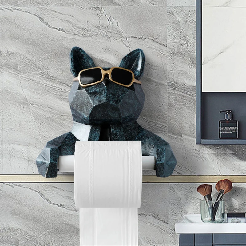 Animal Head Tissue Box Statue Dog Figurine Pig Hanging Toilet Paper Holder  Washroom Wall Home Decor Cat Roll Paper Wall Mount - AliExpress