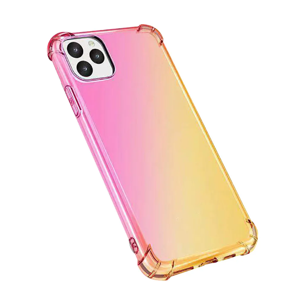 Градиентный Радужный цветной дизайн для iPhone 11Pro Max 6,5 дюйма ультратонкий градиентный водонепроницаемый защитный чехол с четырьмя углами