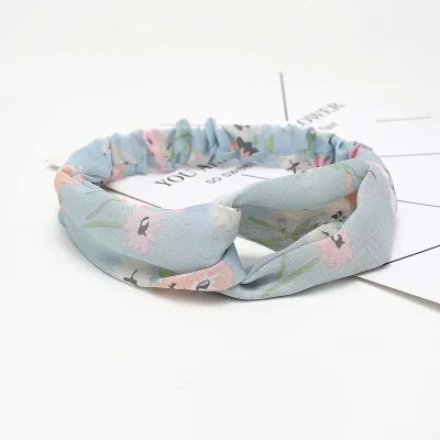 39 New Bohemian cross elastic hair band for women chiffon silk headband ladies headband hair accessories sports wash headwear - Цвет: 39