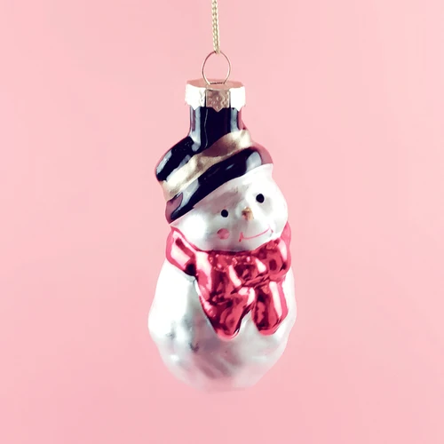 Christmas tree decorations glass creative ornaments small pieces of gifts export 3 inch multi-style snowman - Цвет: 3