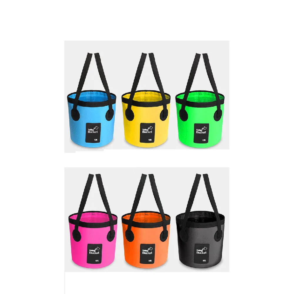 

12L 20L Portable Waterproof Outdoor Survival Travel Folding Bucket Water Storage Container Carrier Bags For Fishing Camping