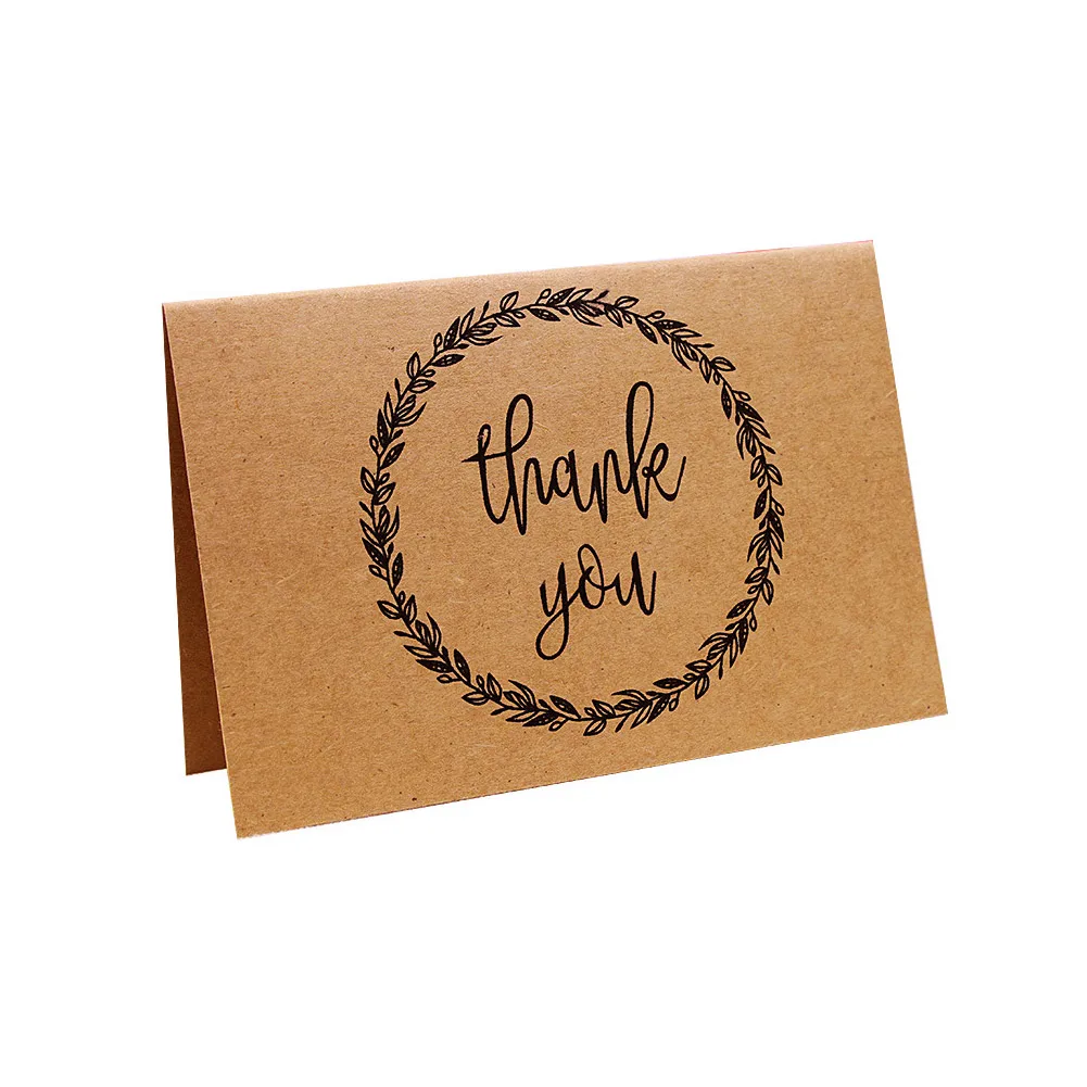 

10 Pcs With Envelope Nostalgic Thank You Party Wedding Writable Retro Graduation Craft Business Brown Paper Greeting Card Thick